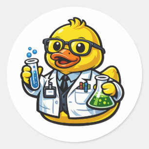 Adesivo Pato de Borracha Cientista