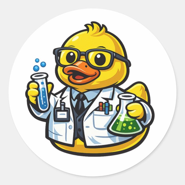 Adesivo Pato de Borracha Cientista (Frente)