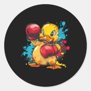 Adesivo Pato de Borracha de Boxe Com Luvas de Boxe Kickbox