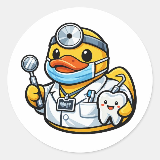 Adesivo Pato de Borracha Dentista (Frente)