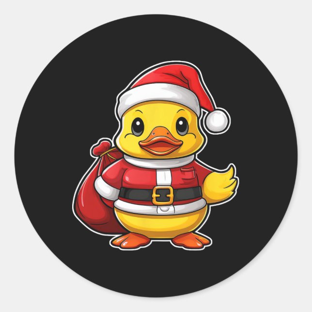 Adesivo Pato de Borracha do Papai Noel Natal Pijamas (Frente)