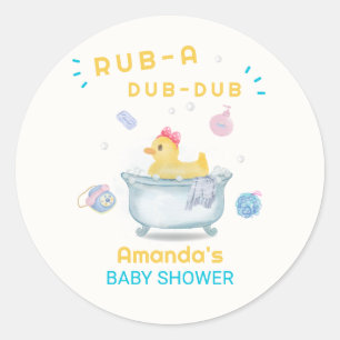 Adesivo Pato de Borracha Rub A Dub Dub Banho de Bebê