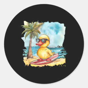 Adesivo Pato de Borracha Surfando Verão Surfista Praia Pat