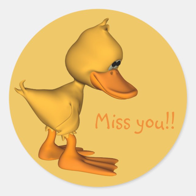 Adesivo Pato de desenho animado amarelo (Frente)