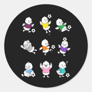 Adesivo Pato de desenho animado de futebol fofo animal eng