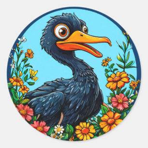 Adesivo Pato de Desenho Animado Fofo 🐥 Arte de Animal Exc