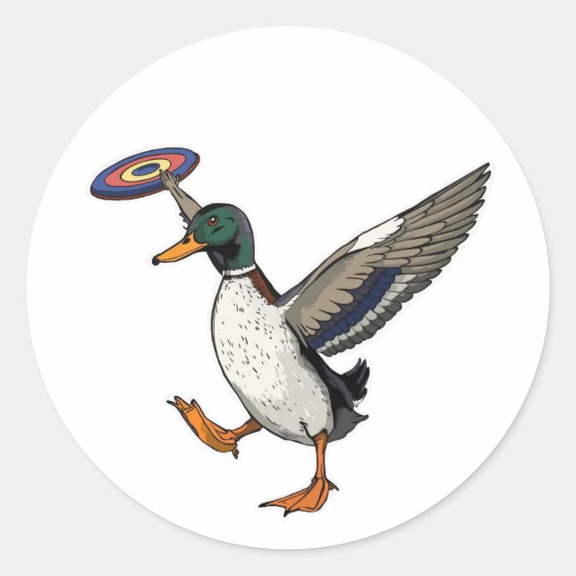 Adesivo Pato de Disco Golfe Engraçado (Frente)