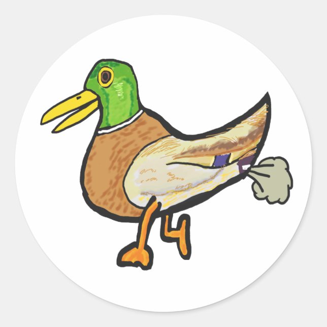 Adesivo Pato de Fartura Engraçado (Frente)