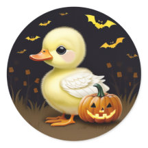 Pato de Halloween com Pumpkin Sticker