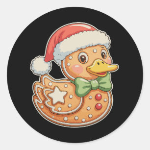 Adesivo Pato de Homem de Biscoito de Natal Festa