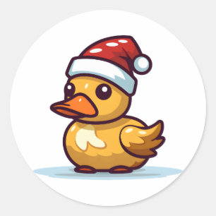 Adesivo Pato de Natal no chapéu de Papai Noel