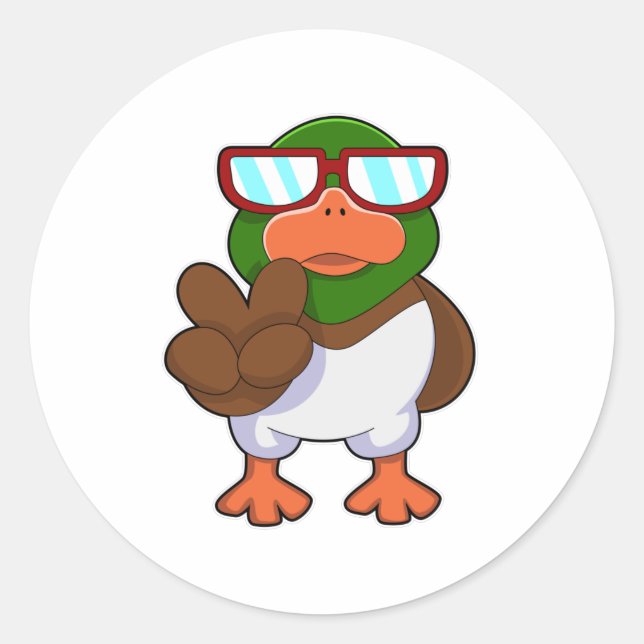 Adesivo Pato de óculos de sol (Frente)