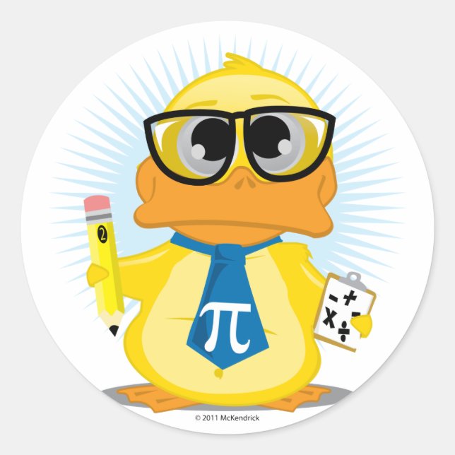 Adesivo Pato do Professor de Matemática (Frente)