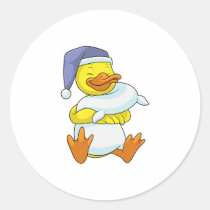 Adesivo Pato dormindo com touca de dormir