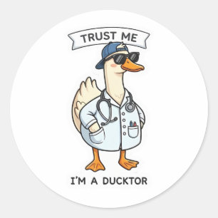 Adesivo Pato Doutor Médico Divertido