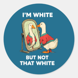 Adesivo Pato engraçado branco, mas não tão branco espelho