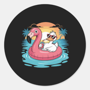 Adesivo Pato Engraçado Flamingo Havaiano Flutuador Praia V