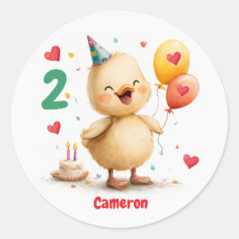 Adesivo Pato Fofo, 2º Aniversário, Personalizado