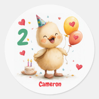 Adesivo Pato Fofo, 2º Aniversário, Personalizado