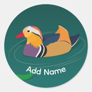 Adesivo Pato-Mandarim Colorido Arte Moderna Personalizada