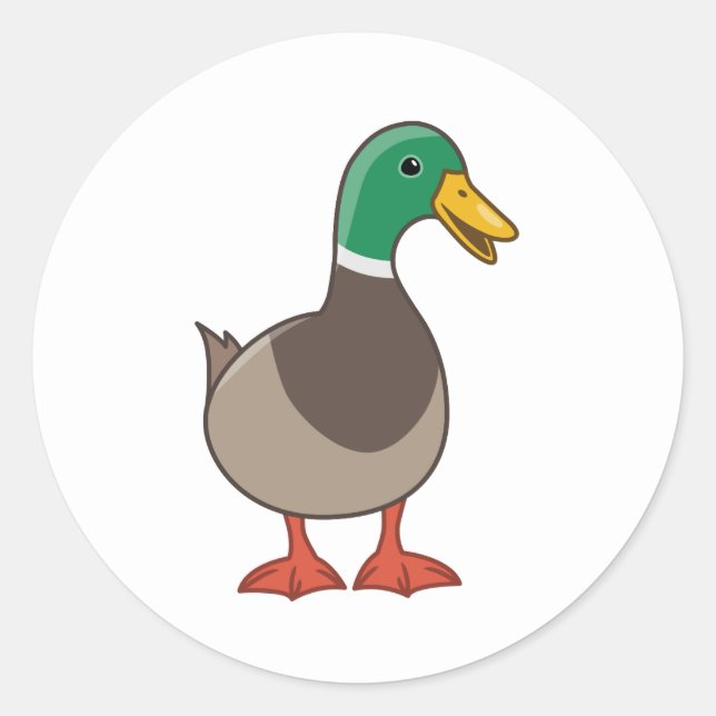 Adesivo Pato Manso de Desenho Animado Fofo (Frente)