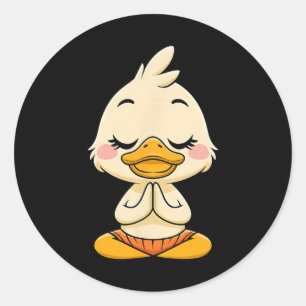Adesivo Pato Meditando Paz Interior E Yoga Relaxamento 