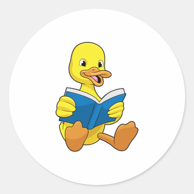 Adesivo Pato na Leitura com Livro (Frente)
