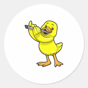 Adesivo Pato na Música com Flute