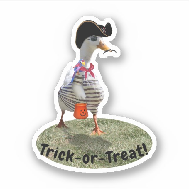 Adesivo Pato Pirata Halloween (Frente)