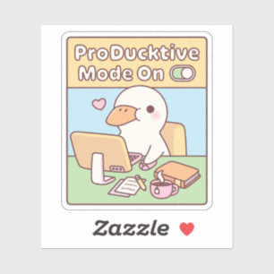 Adesivo Pato Produtivo Fofo Modo Produtivo Ativado Diverti