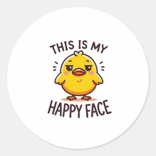 Adesivo pato rabugento. Esse é meu rosto feliz engraçado
