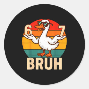 Adesivo Pato Retro Engraçado Bruh 6 7 Meme Crianças Adoles