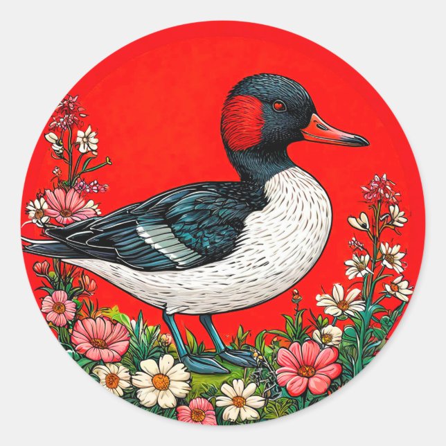 Adesivo Pato vibrante ilustrado (Frente)