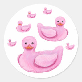 Adesivo Patos de Borracha Rosa