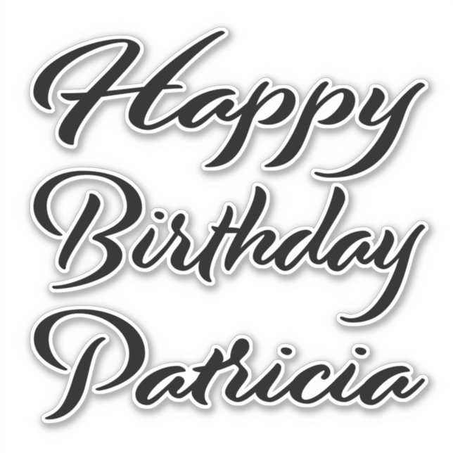 Adesivo Patricia Name Vorname black Sticker Geburtstag (Frente)