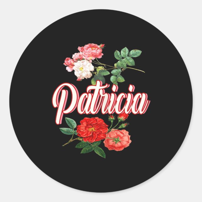 Adesivo Patricia Name With Flowers  (Frente)