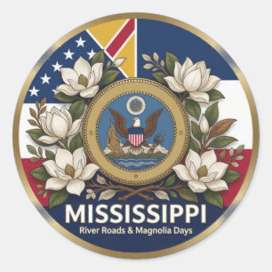 Adesivo Patrimônio do Estado da Magnólia do Mississippi 🌸