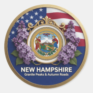 Adesivo Patrimônio do Estado do Granito de New Hampshire ⛰