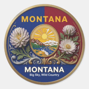 Adesivo Patrimônio do Estado do Tesouro de Montana 🏔️