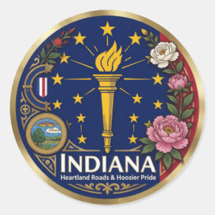 Adesivo Patrimônio do Estado Hoosier de Indiana ✦