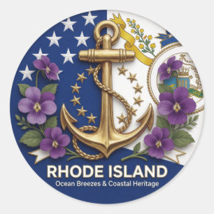Adesivo Patrimônio do Estado Oceânico de Rhode Island ⚓
