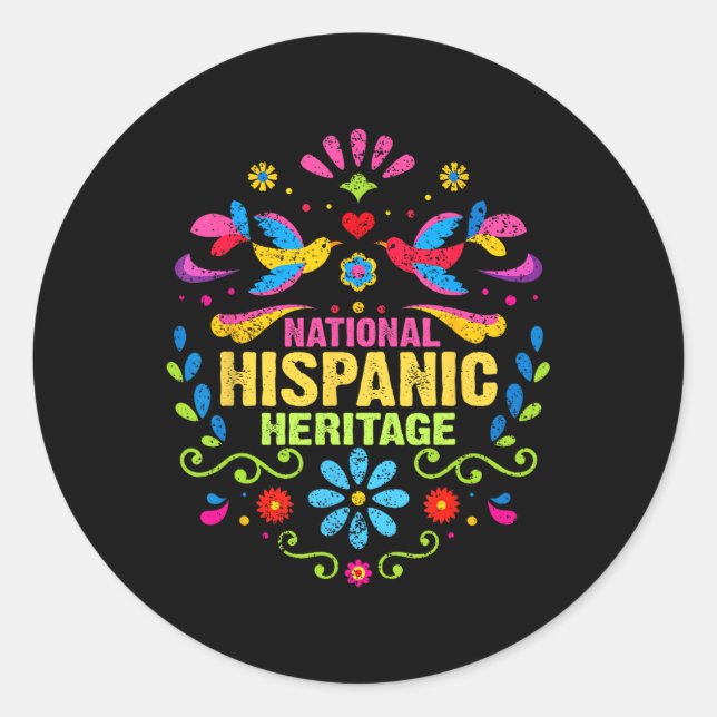 Adesivo Patrimônio Hispânico Mês Todos os Países Mãos Cora (Frente)