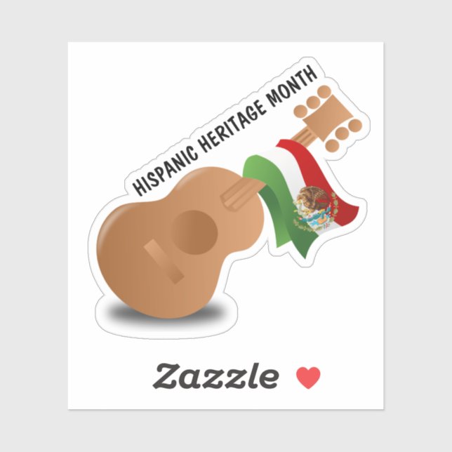 Adesivo Patrimônio Hispânico Nacional Mês - Violão (Folha)