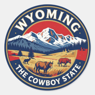 Adesivo Patrimônio Montanhoso do Estado Cowboy WYOMING