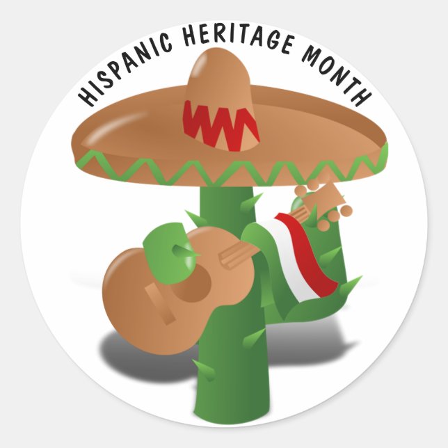 Adesivo Patrimônio Nacional Hispânico Mês - Cactus (Frente)