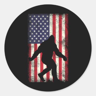 Adesivo Patriot Bigfoot Sasquatch Love Usa American Flag 4