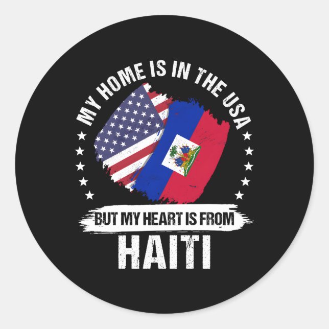 Adesivo Patriota Americano Bandeira do Haiti Raízes Haitia (Frente)