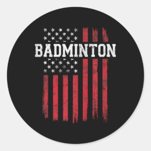 Adesivo Patriota Americano do Bandeira de Badminton