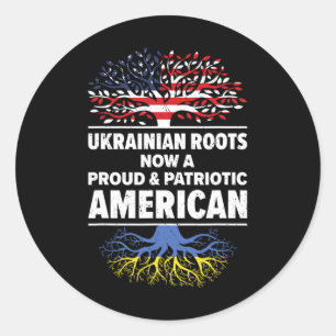 Adesivo Patriota Americano Ucraniano Bandeira EUA Crescido