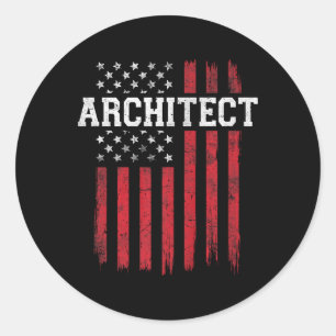 Adesivo Patriota Patriótico Arquiteto Americano Flag USA